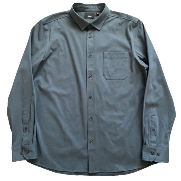 NWT Away Travel The Anywhere Shirt Mens Large Button Up Slate Blue Business Work - Picture 9 of 9